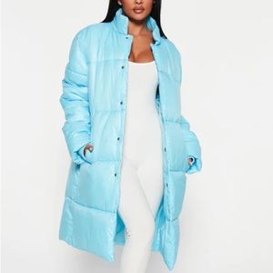 Fashion Nova Blue Puffer Jacket